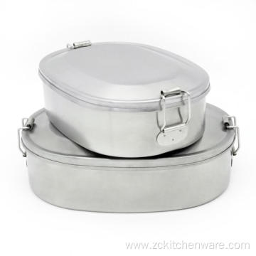 Oval Adult And Kids Stainless Steel Bento Box